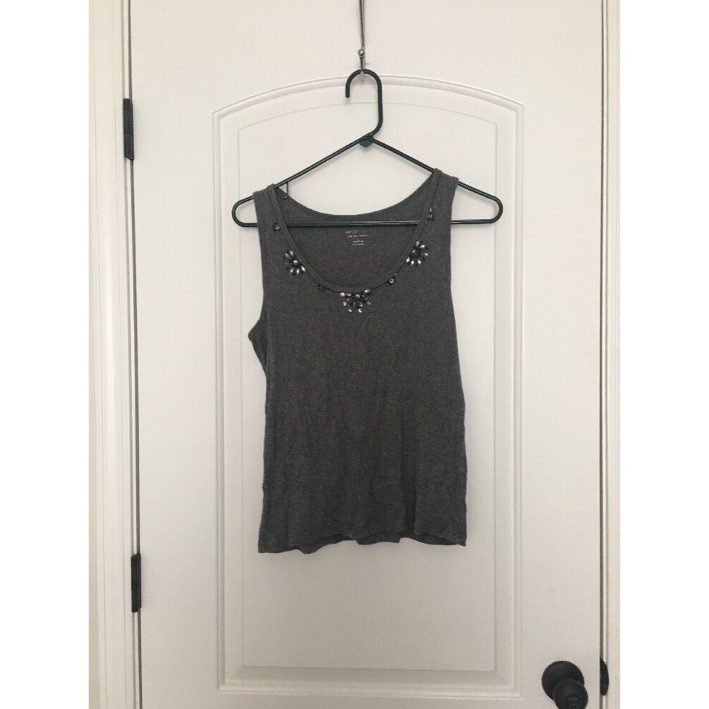 New York & Co Women's Gray Tank Top Scoop Neck Size Large